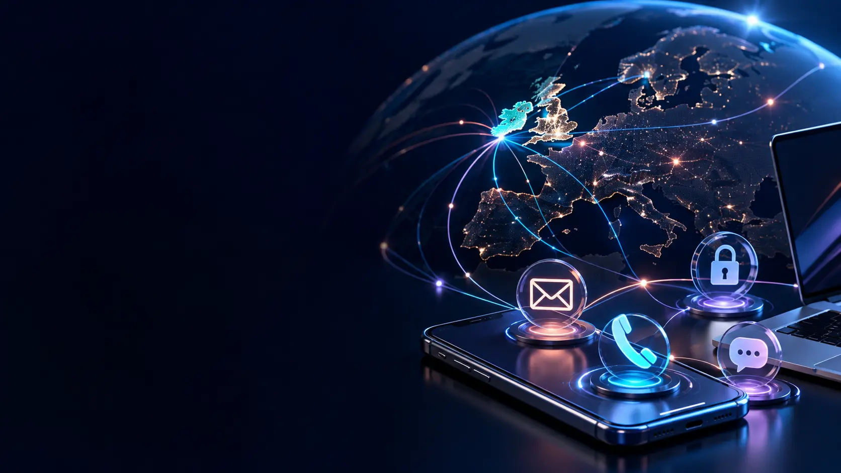 Sichere Telefon-, E-Mail- und Nachrichtenwege zwischen Irland und Europa
